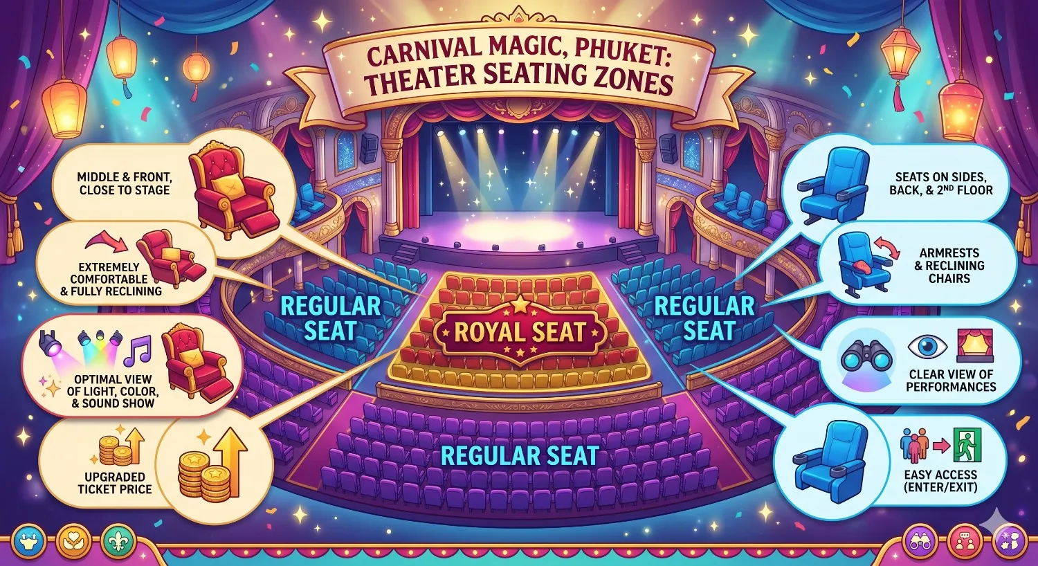 Carnival Magic Phuket with the seating area.